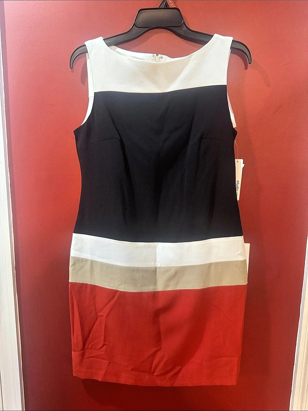 Studio One Color Block Mini Dress in Black & Red Size 6 NWT